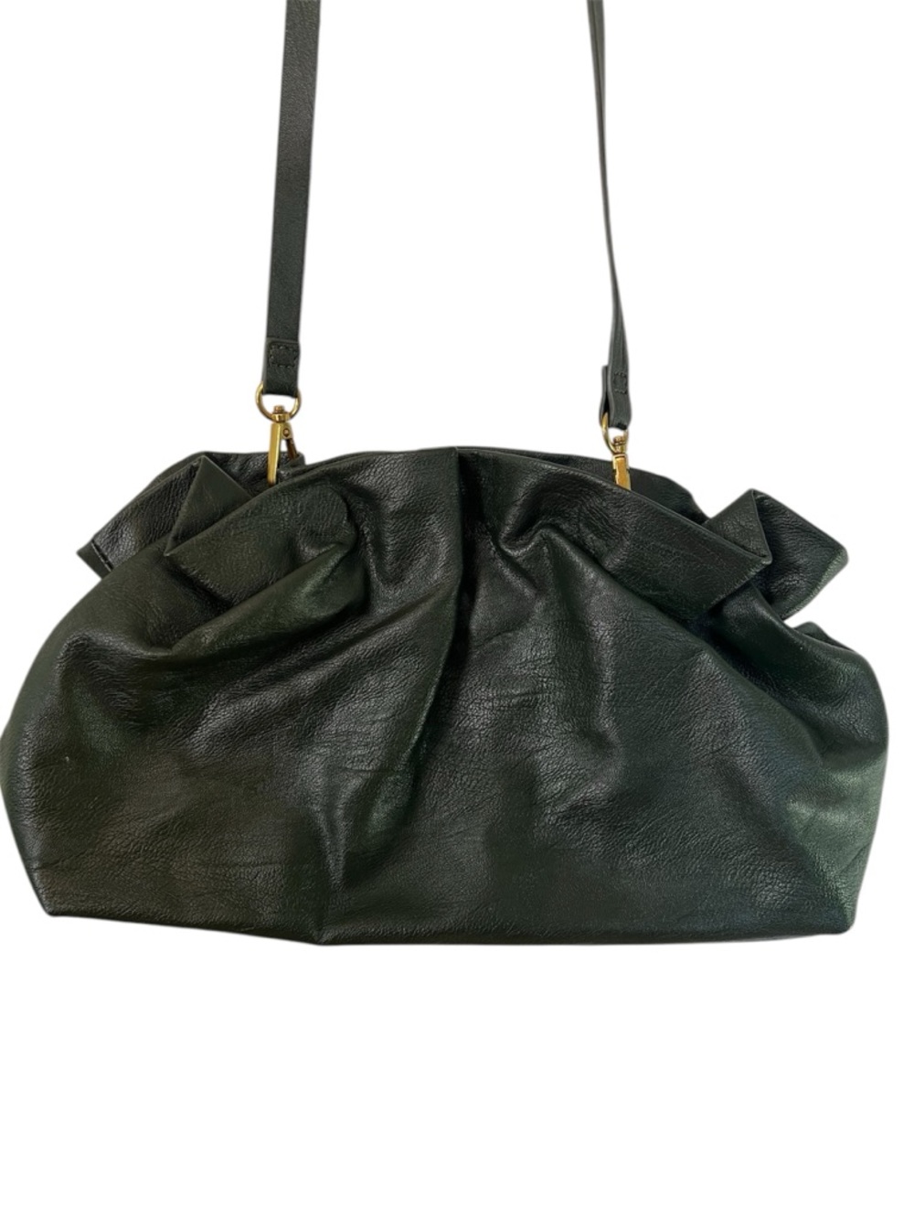 Anthropologie Jory Ruffled Clutch Green